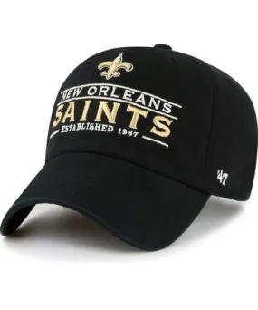 '47 Brand Men's Black New Orleans Saints Vernon Clean UpÃÂ Adjustable Hat